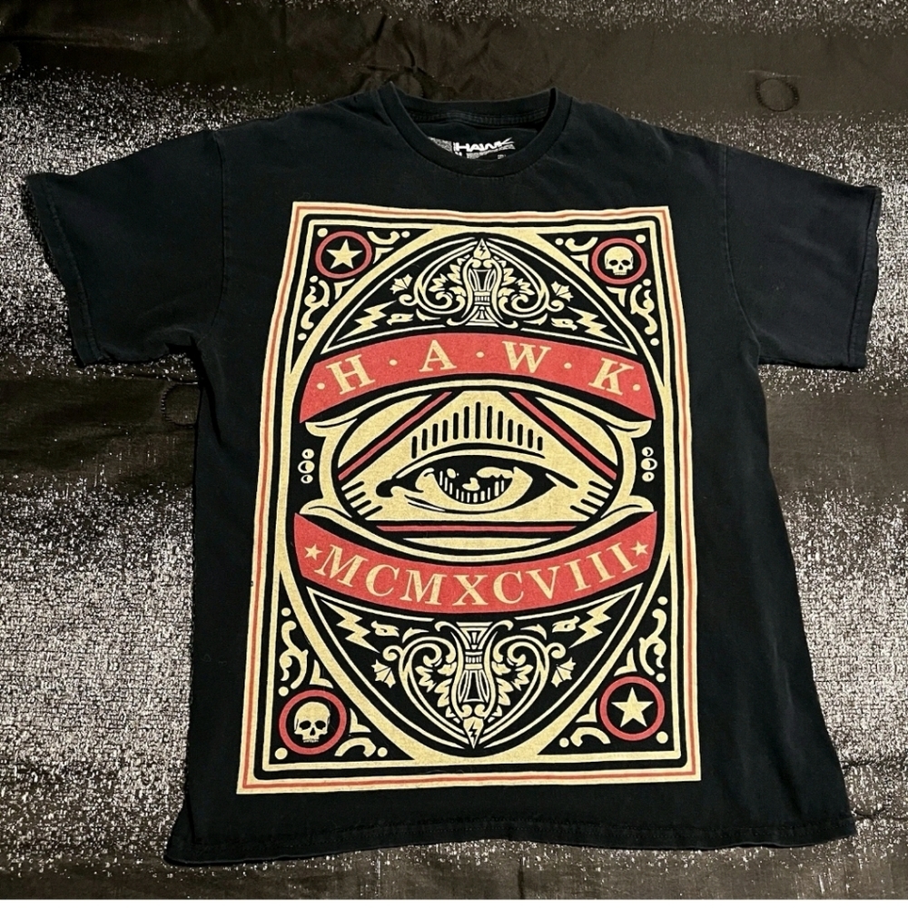 Vintage TONY HAWK Graphic Eye Tee Black SKATER GRUNGECORE zumiez L Mens